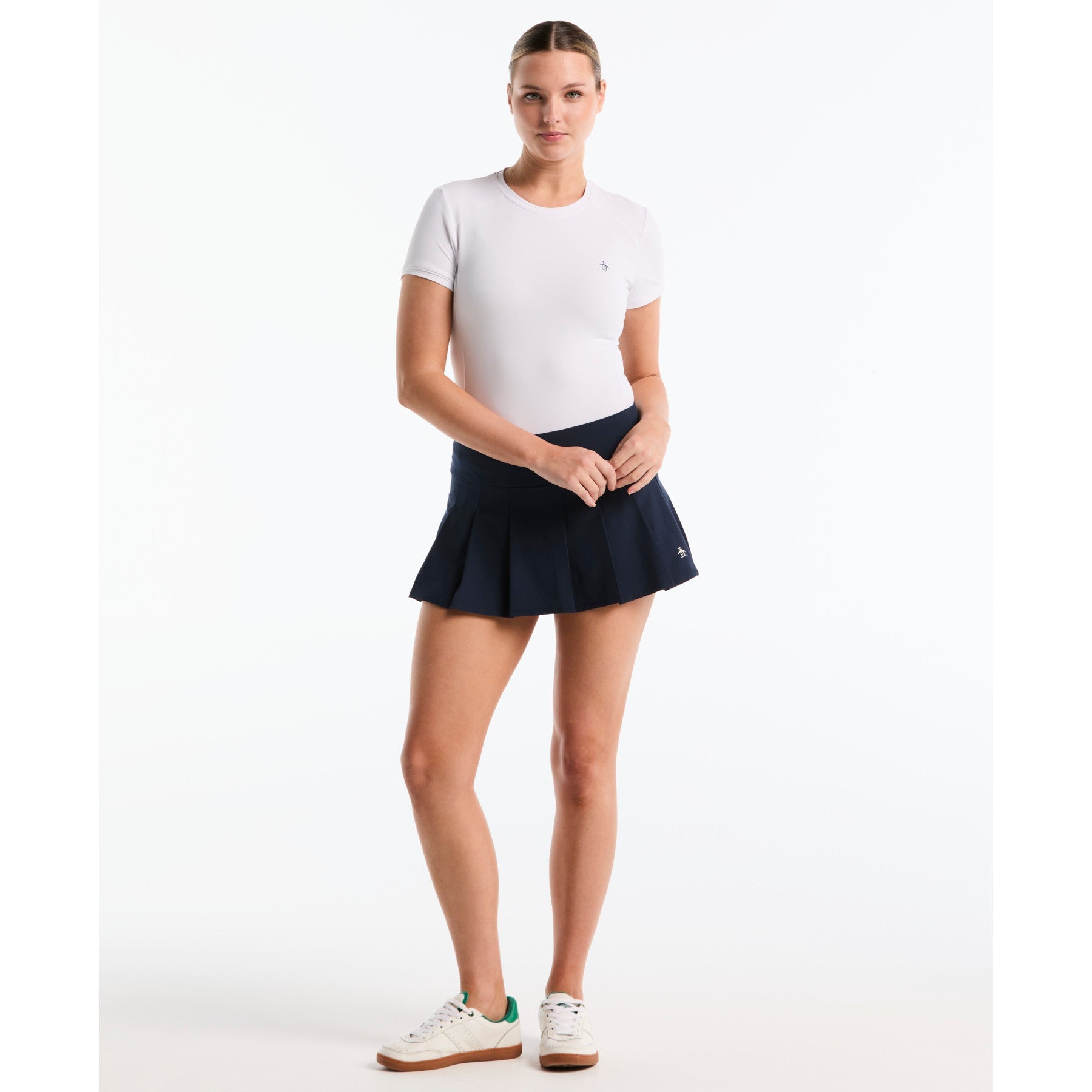 Original Penguin Women's Pleated Tennis Skort In Black Iris(Womens Pleated Tennis Skort Blue O1bsf011gg 417)