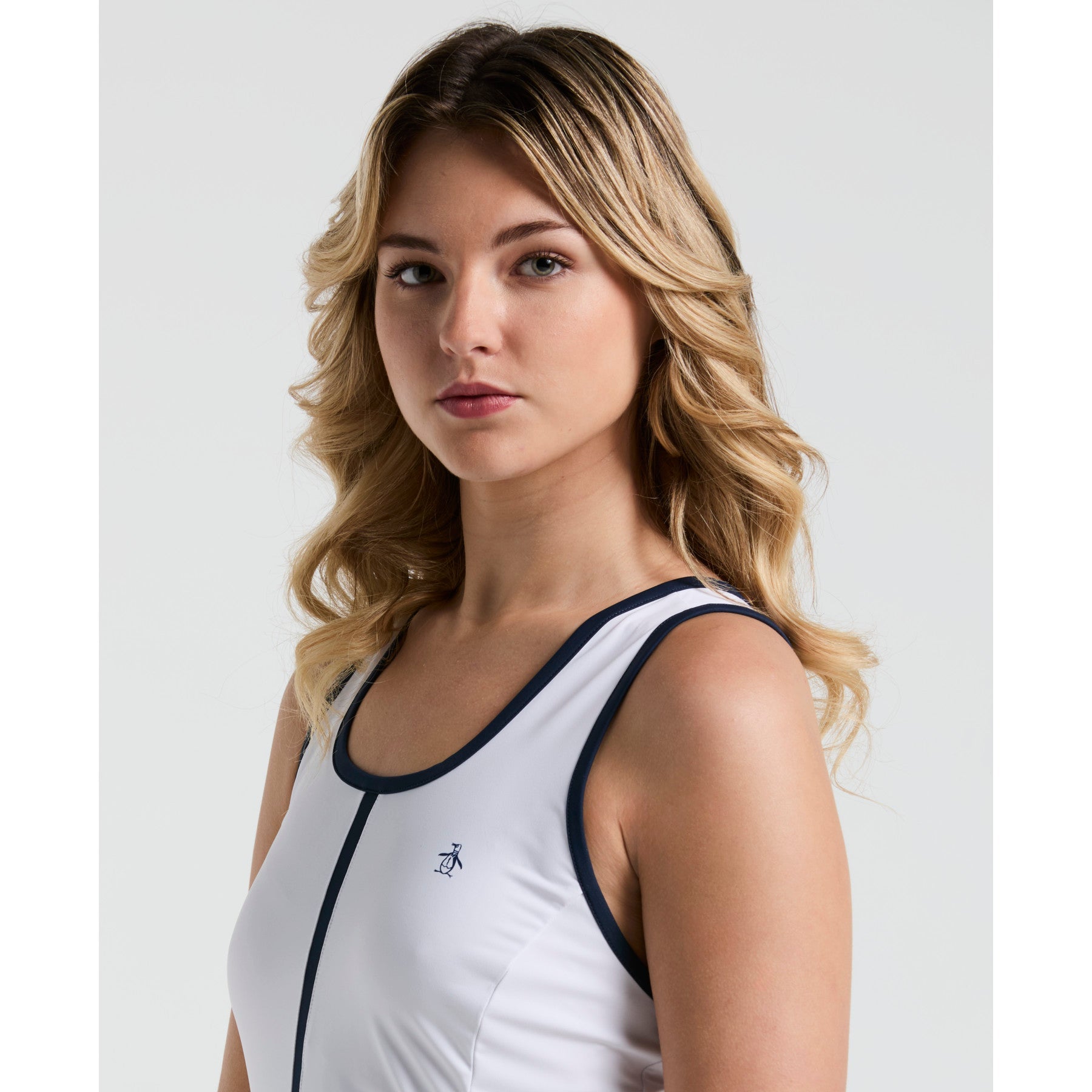 Original Penguin Women's Colour Block Tennis Dress In Bright White(Womens Colour Block Tennis Dress White O1dfe022gg 118)