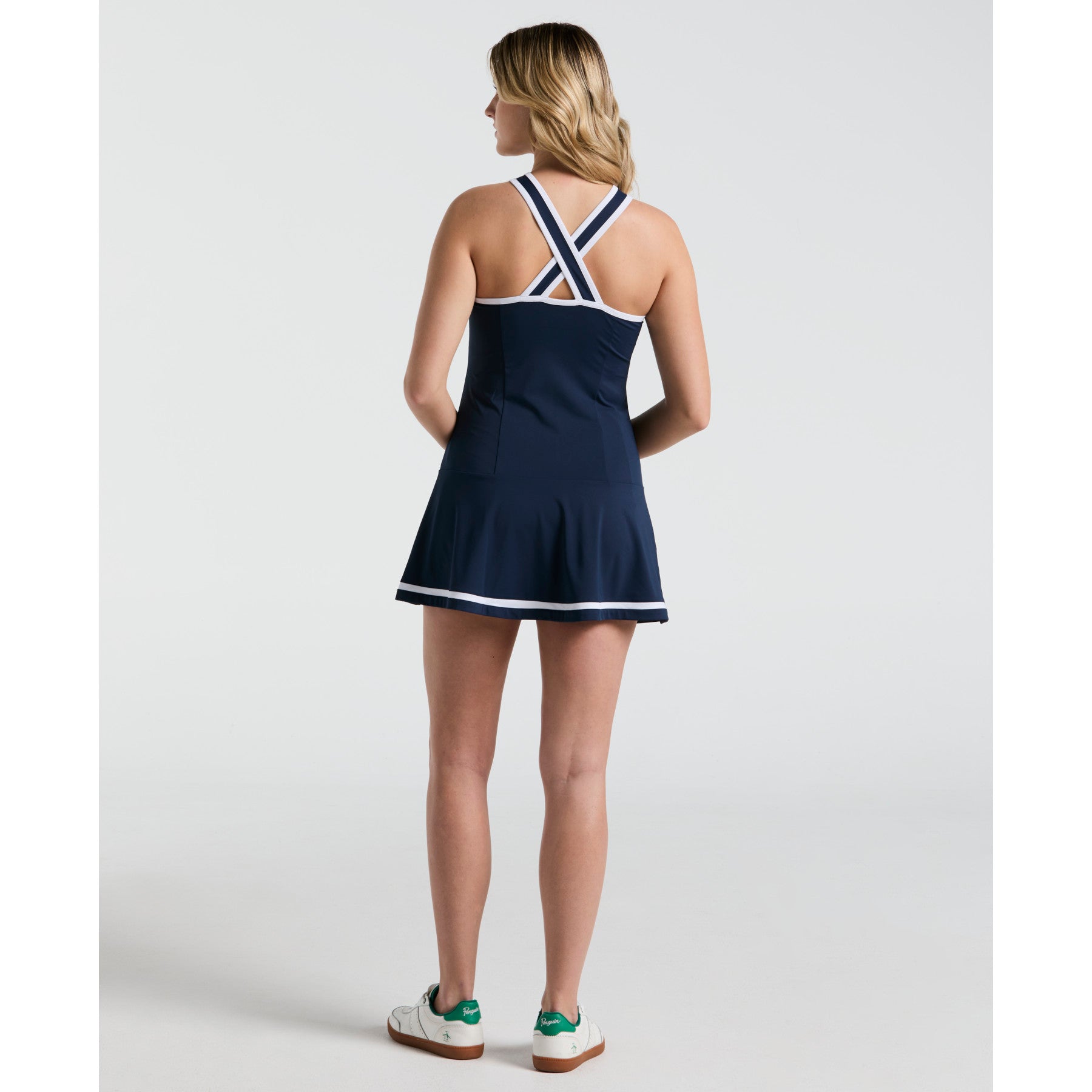 Original Penguin Women's Colour Block Tennis Dress In Black Iris(Womens Colour Block Tennis Dress Blue O1dfe022gg 417)