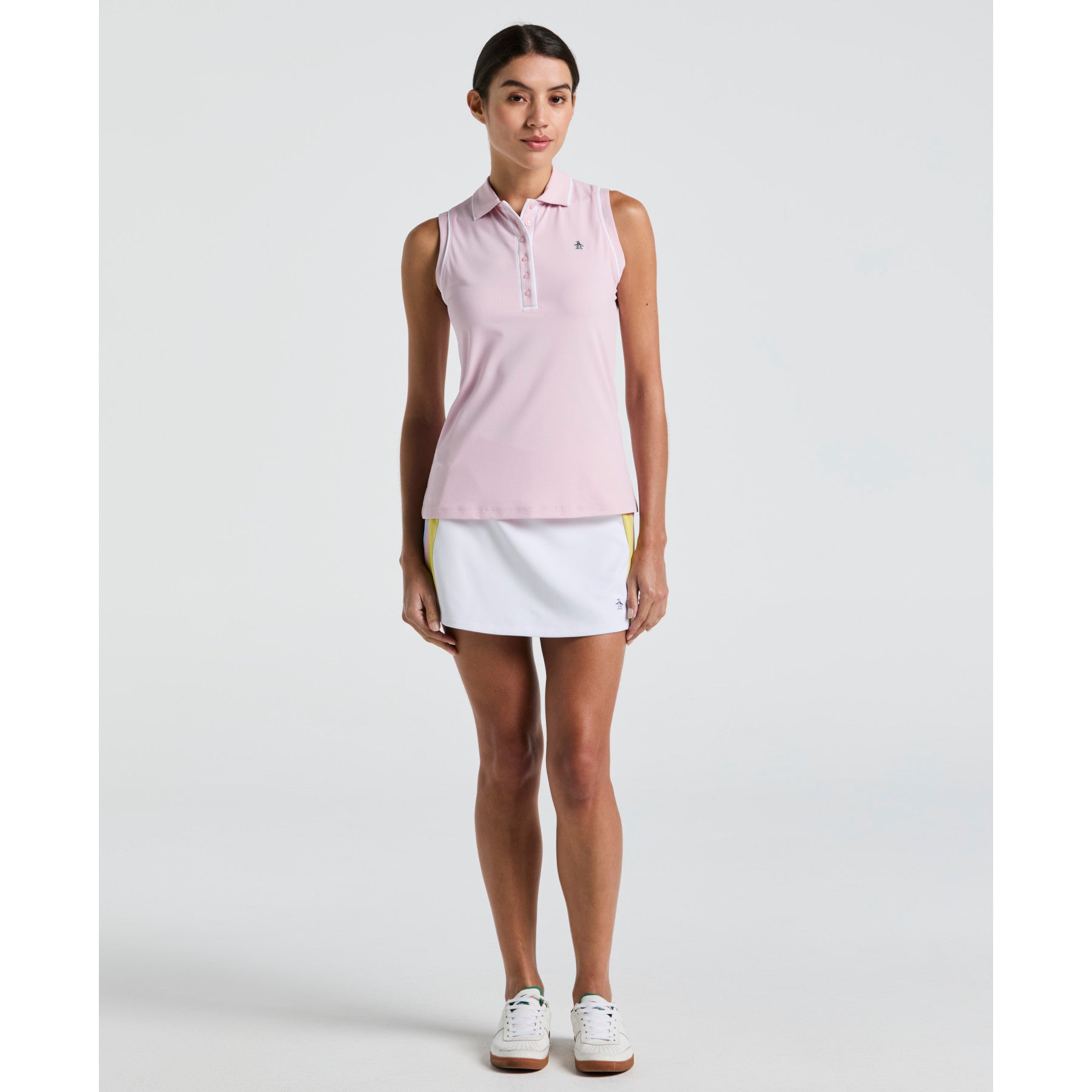 Original Penguin Women's Side Striped Ribbed Tennis Skort In Bright White(Womens Side Striped Ribbed Tennis Skort White O1kbsf09gg 118)