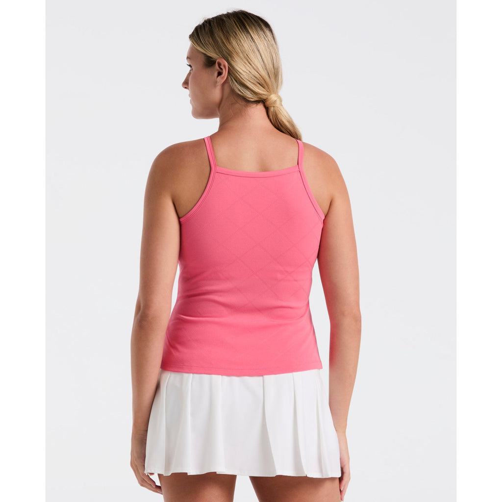 Original Penguin Women's Jacquard Tennis Tank Top In Camellia Rose(Womens Jacquard Tennis Tank Top Pink O1kff021gg 660)