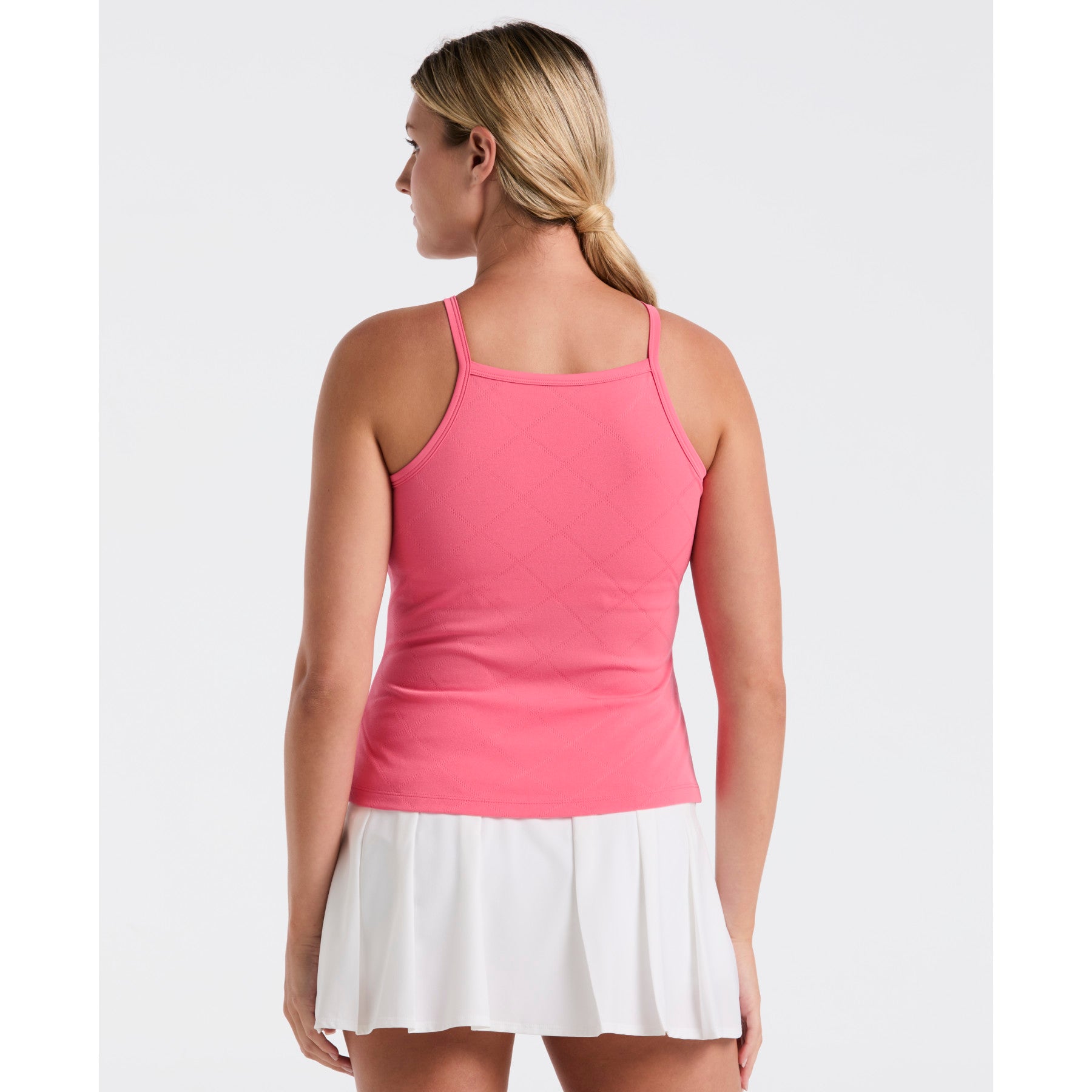 Original Penguin Women's Jacquard Tennis Tank Top In Camellia Rose(Womens Jacquard Tennis Tank Top Pink O1kff021gg 660)