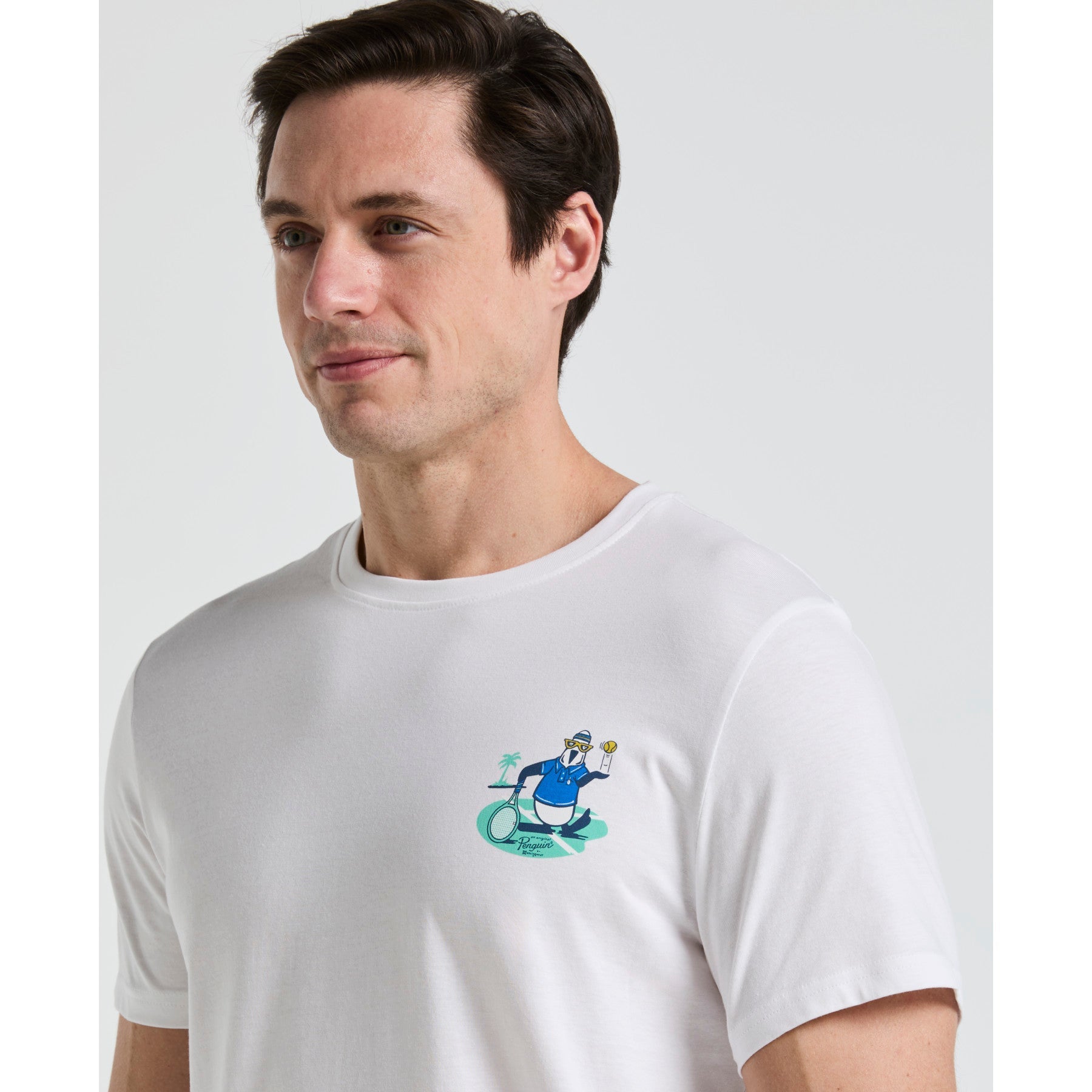 Original Penguin Trademark Graphic Tennis T-Shirt In Bright White(Trademark Graphic Tennis T Shirt White O1ksf009gg 118)