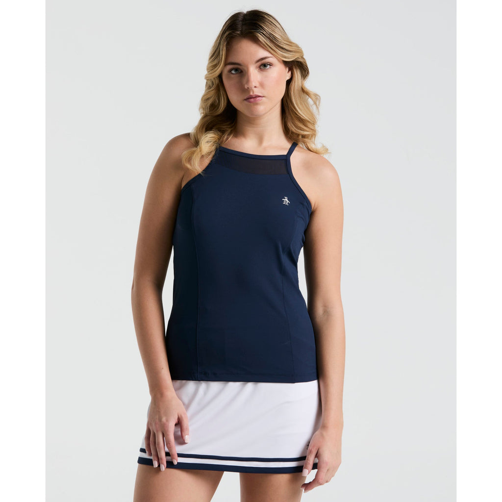 Original Penguin Women's Tennis Tank Top In Black Iris(Womens Tennis Tank Top Blue O1ksf026gg 417)