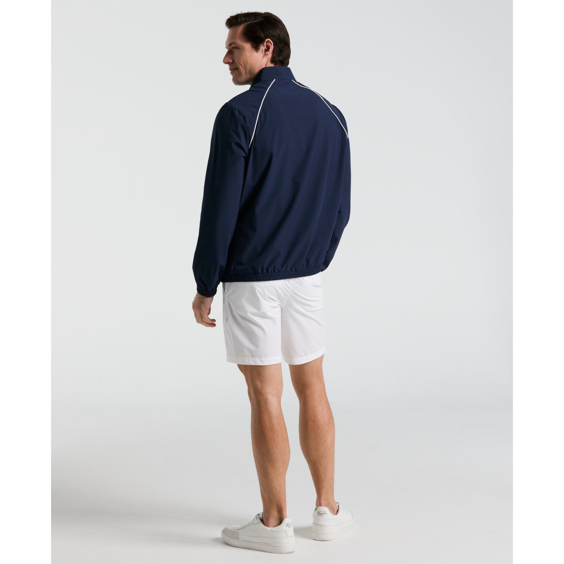 Original Penguin 1/4 Zip Tennis Jacket In Black Iris(14 Zip Tennis Jacket Blue O1wsf002gg 417)
