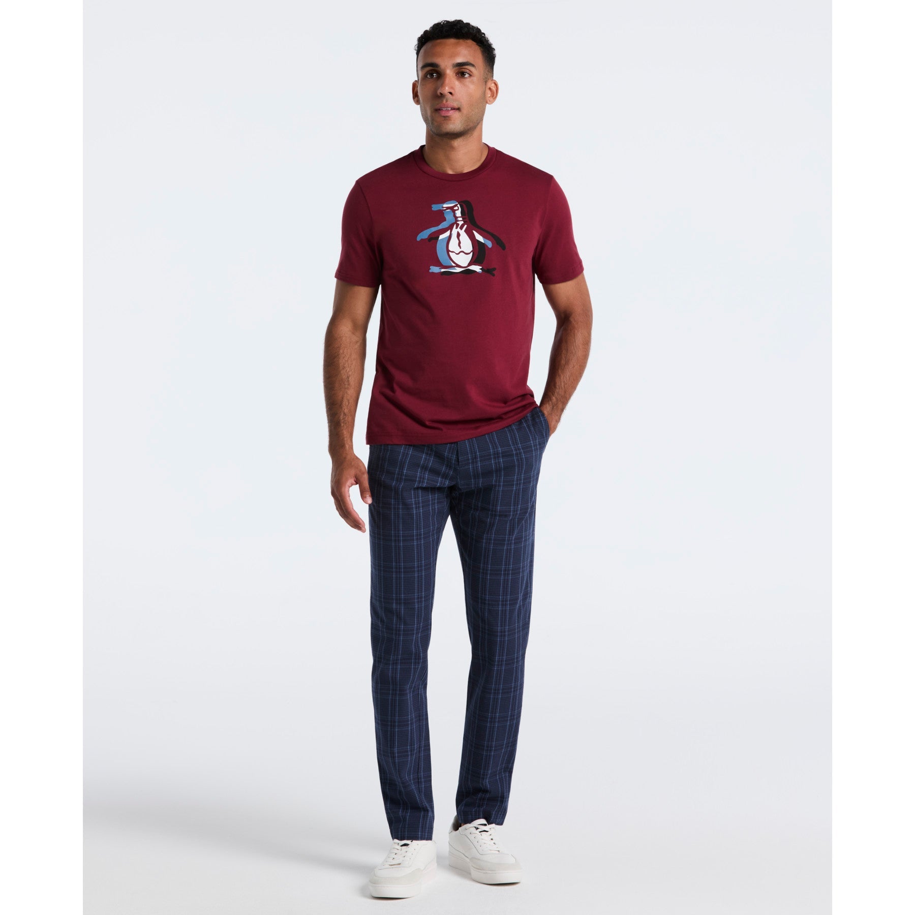 Original Penguin Overlap Pete Graphic T-Shirt In Cabernet(Overlap Pete Graphic T Shirt Red Ockf2553gp 605)