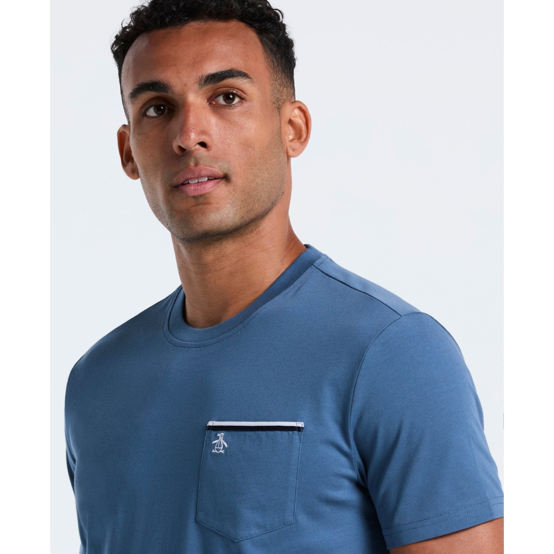 Original Penguin Earl Tape Tipped Pocket T-Shirt In Copen Blue(Earl Tape Tipped Pocket T Shirt Blue Ocksb025gp 443)