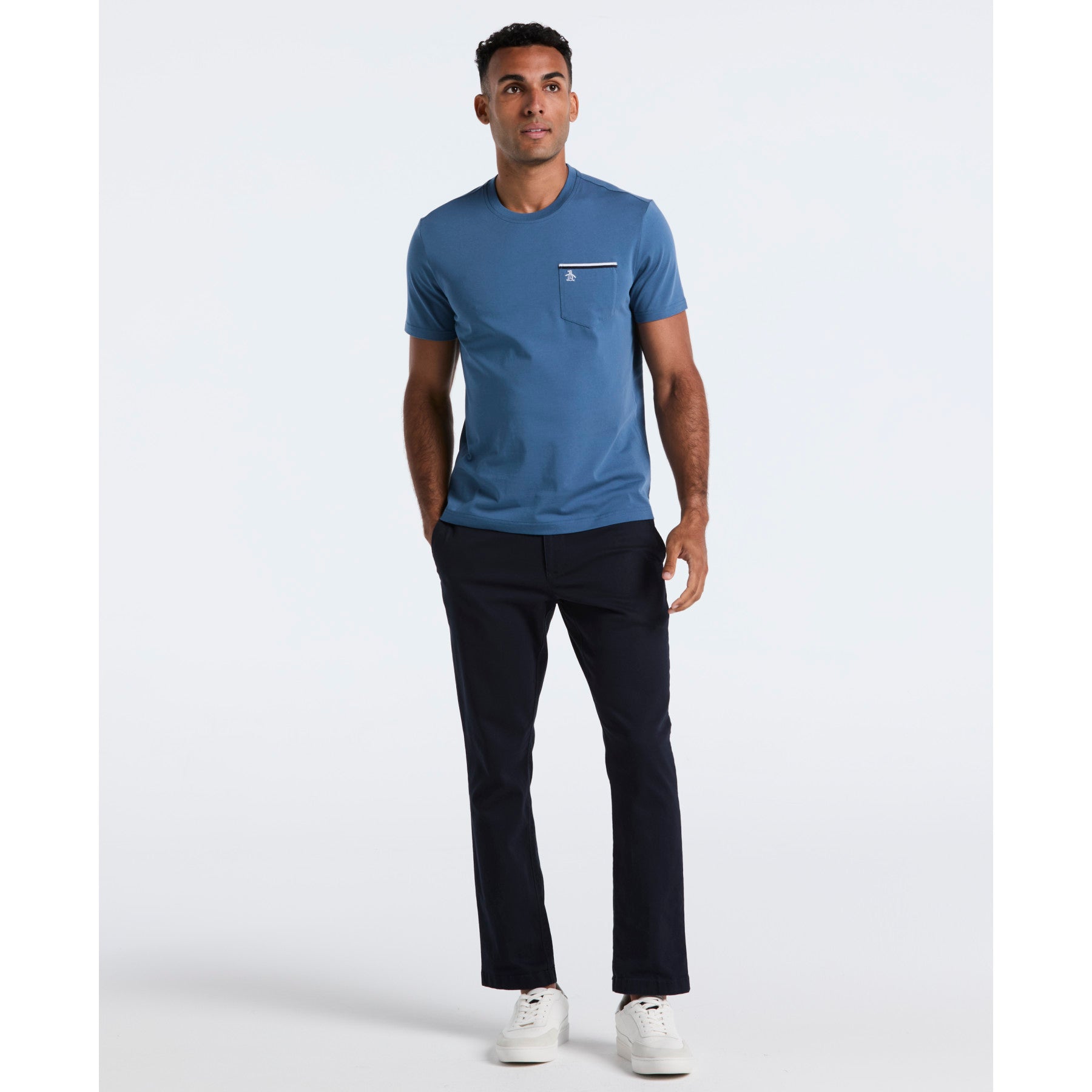 Original Penguin Earl Tape Tipped Pocket T-Shirt In Copen Blue(Earl Tape Tipped Pocket T Shirt Blue Ocksb025gp 443)