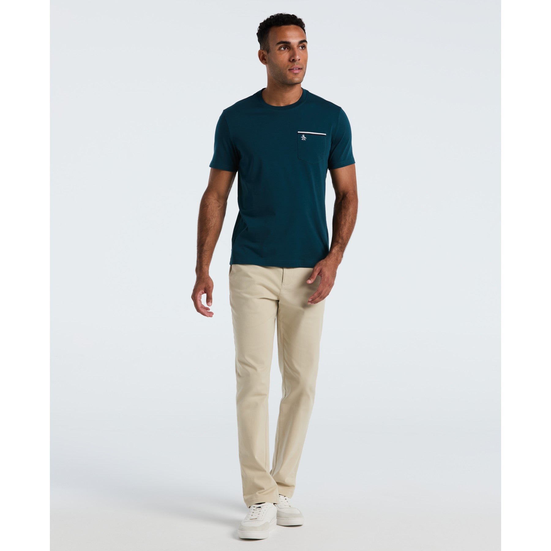 Original Penguin Earl Tape Tipped Pocket T-Shirt In Reflecting Pond(Earl Tape Tipped Pocket T Shirt Blue Ocksb025gp 470)