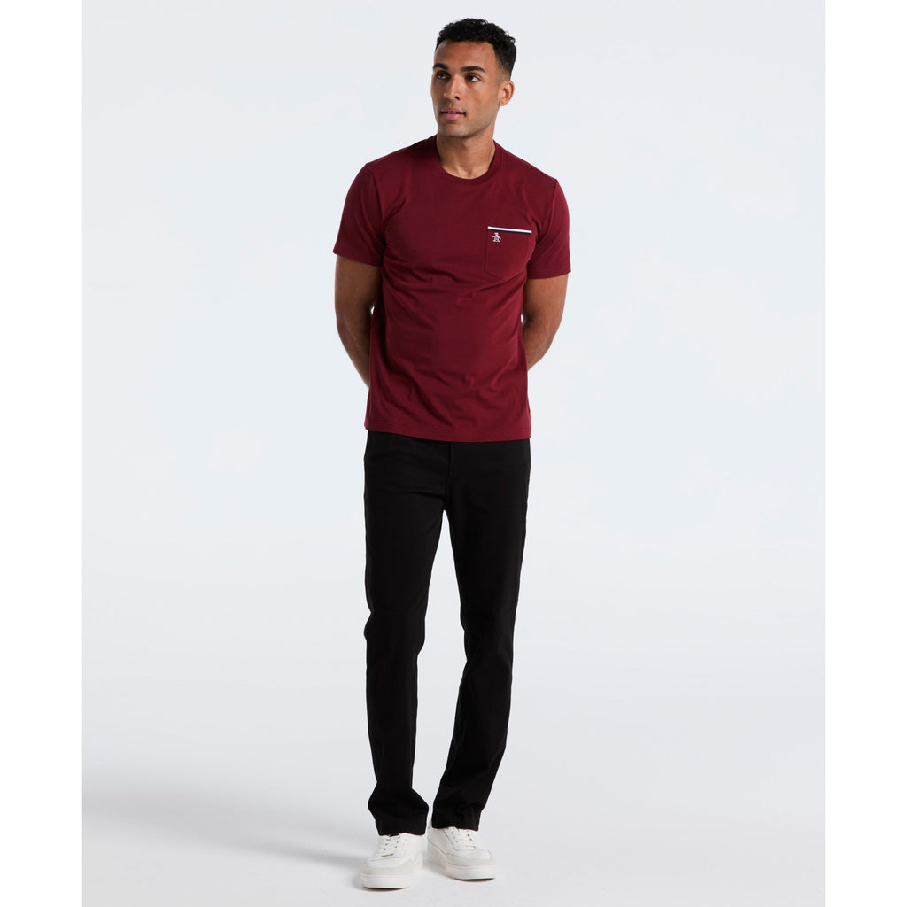 Original Penguin Earl Tape Tipped Pocket T-Shirt In Cabernet(Earl Tape Tipped Pocket T Shirt Red Ocksb025gp 605)