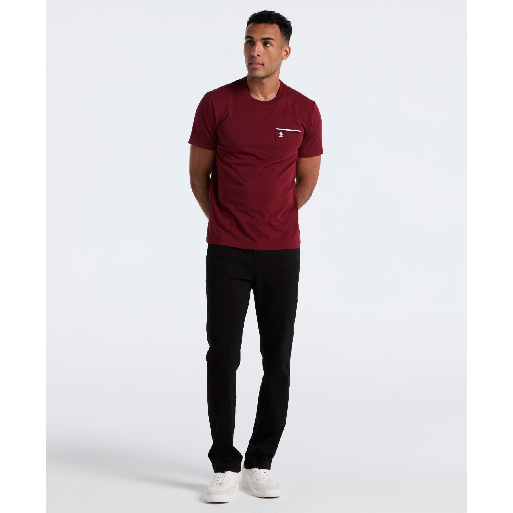 Original Penguin Earl Tape Tipped Pocket T-Shirt In Cabernet(Earl Tape Tipped Pocket T Shirt Red Ocksb025gp 605)
