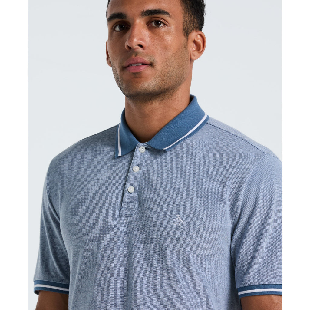 Original Penguin Birdseye Pique Tipped Polo Shirt In Copen Blue(Birdseye Pique Tipped Polo Shirt Blue Ocksb510gp 443)