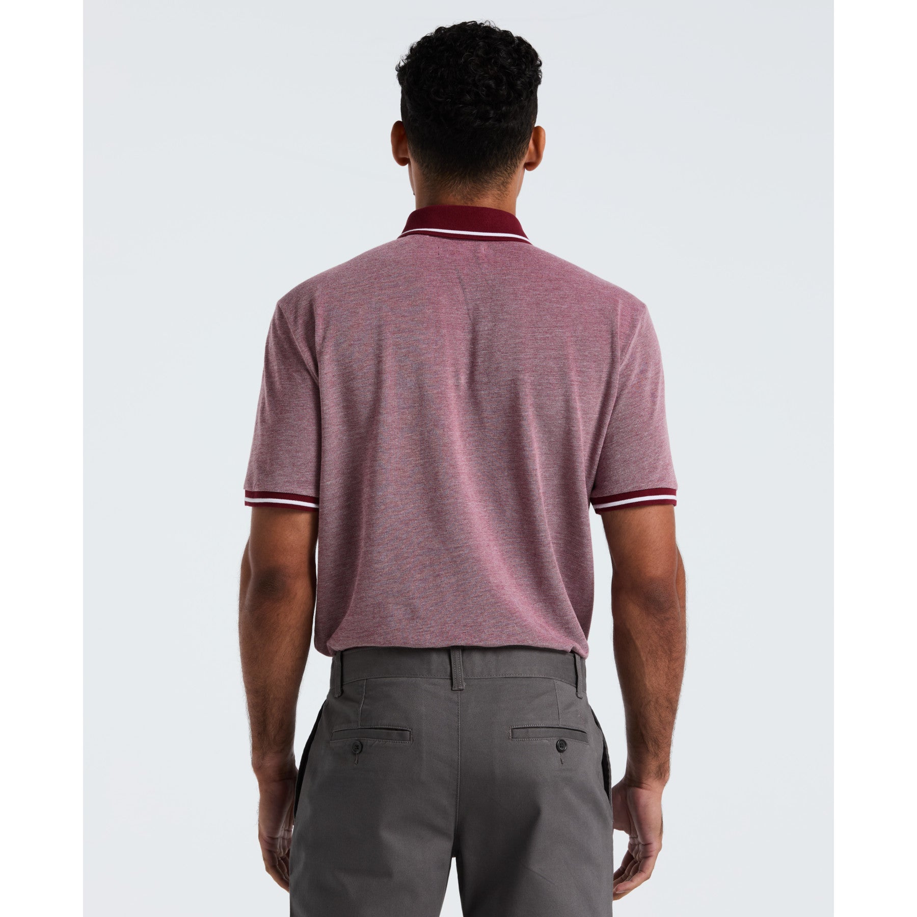Original Penguin Birdseye Pique Tipped Polo Shirt In Cabernet(Birdseye Pique Tipped Polo Shirt Red Ocksb510gp 605)