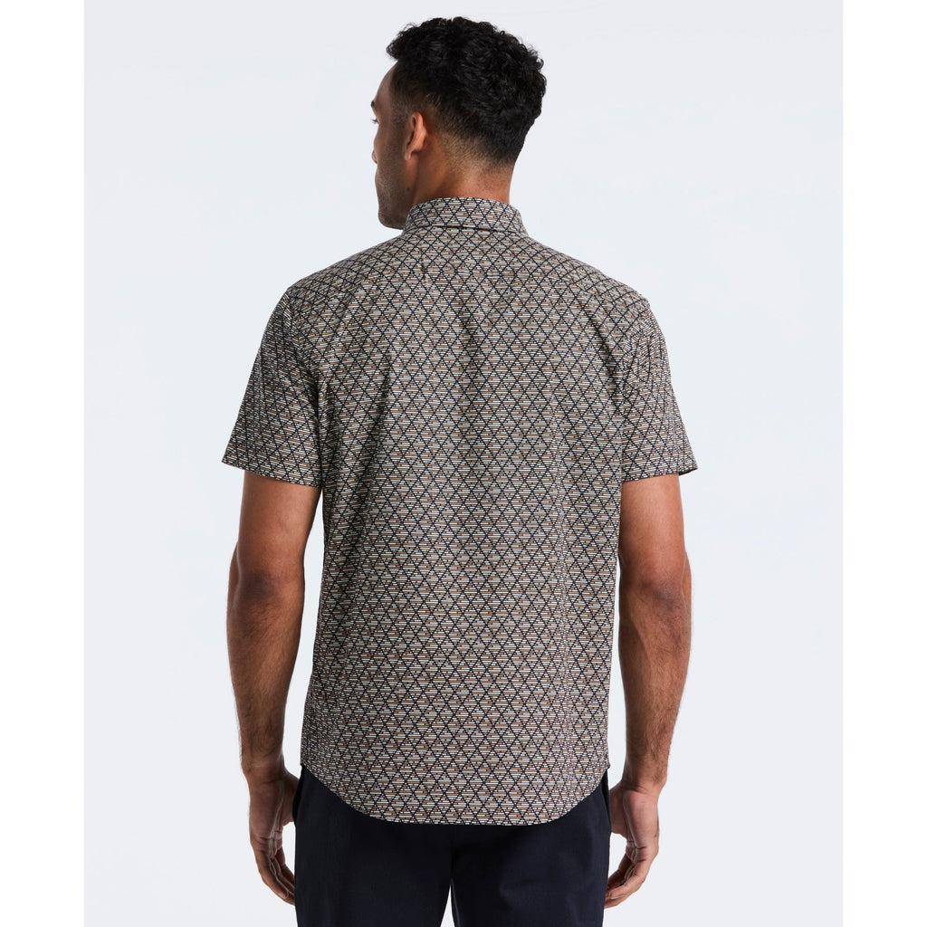 Original Penguin Diamond Geo Print Short Sleeve Shirt In Tigers Eye(Diamond Geo Print Short Sleeve Shirt Brown Ocwf2520gp 218)