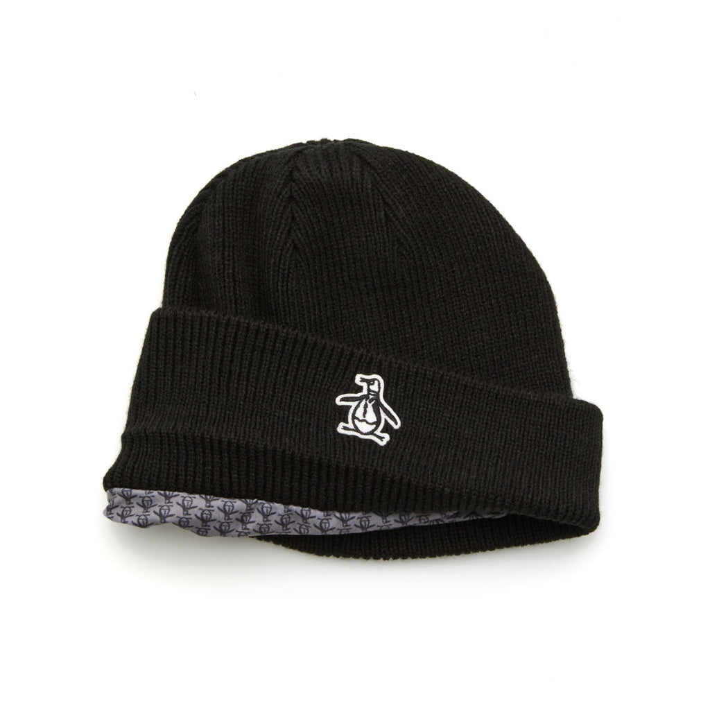 Original Penguin Cuffed Beanie In Caviar(Cuffed Golf Beanie Black Ogafe071gg 001)