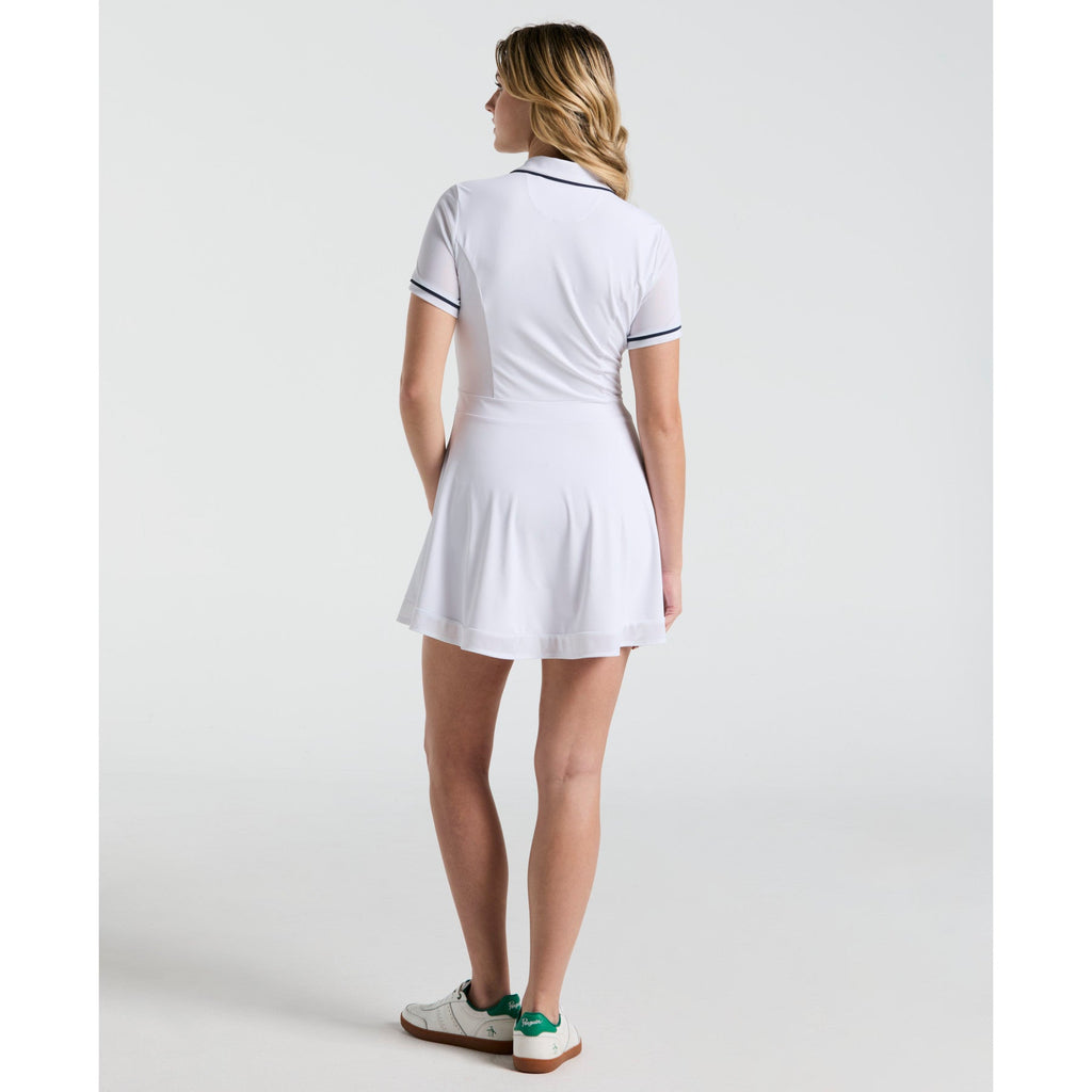 Original Penguin Women's Veronica Short Sleeve Dress In Bright White(Womens Tennis Veronica Mesh Dress White Ogdsc007gg 118)