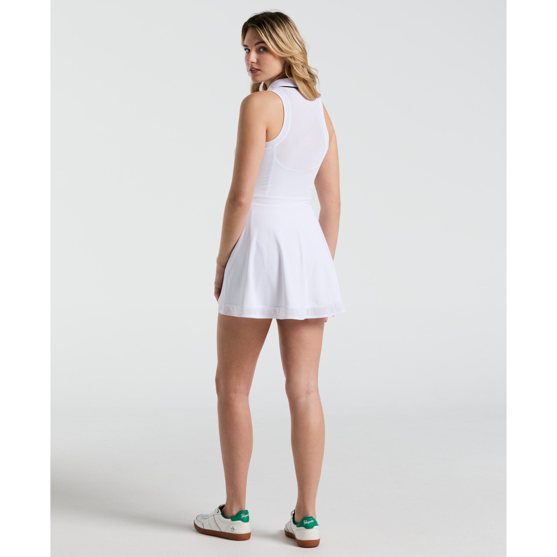 Original Penguin Women's Veronica Sleeveless Dress In Bright White(Veronica Golf Dress With Shorts White Ogdse054gg 118)