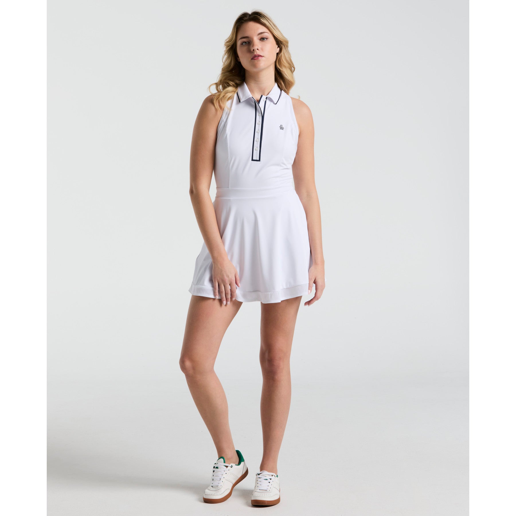 Original Penguin Women's Veronica Sleeveless Dress In Bright White(Veronica Golf Dress With Shorts White Ogdse054gg 118)