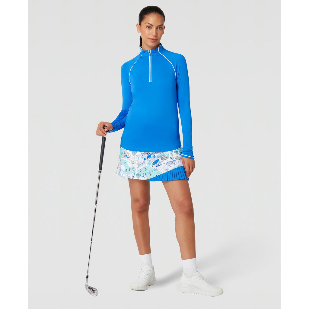 Original Penguin Women's Long Sleeve Top With Sun Protection In French Blue(Womens Long Sleeve Top With Sun Protection Blue Ogksc098gg 478)