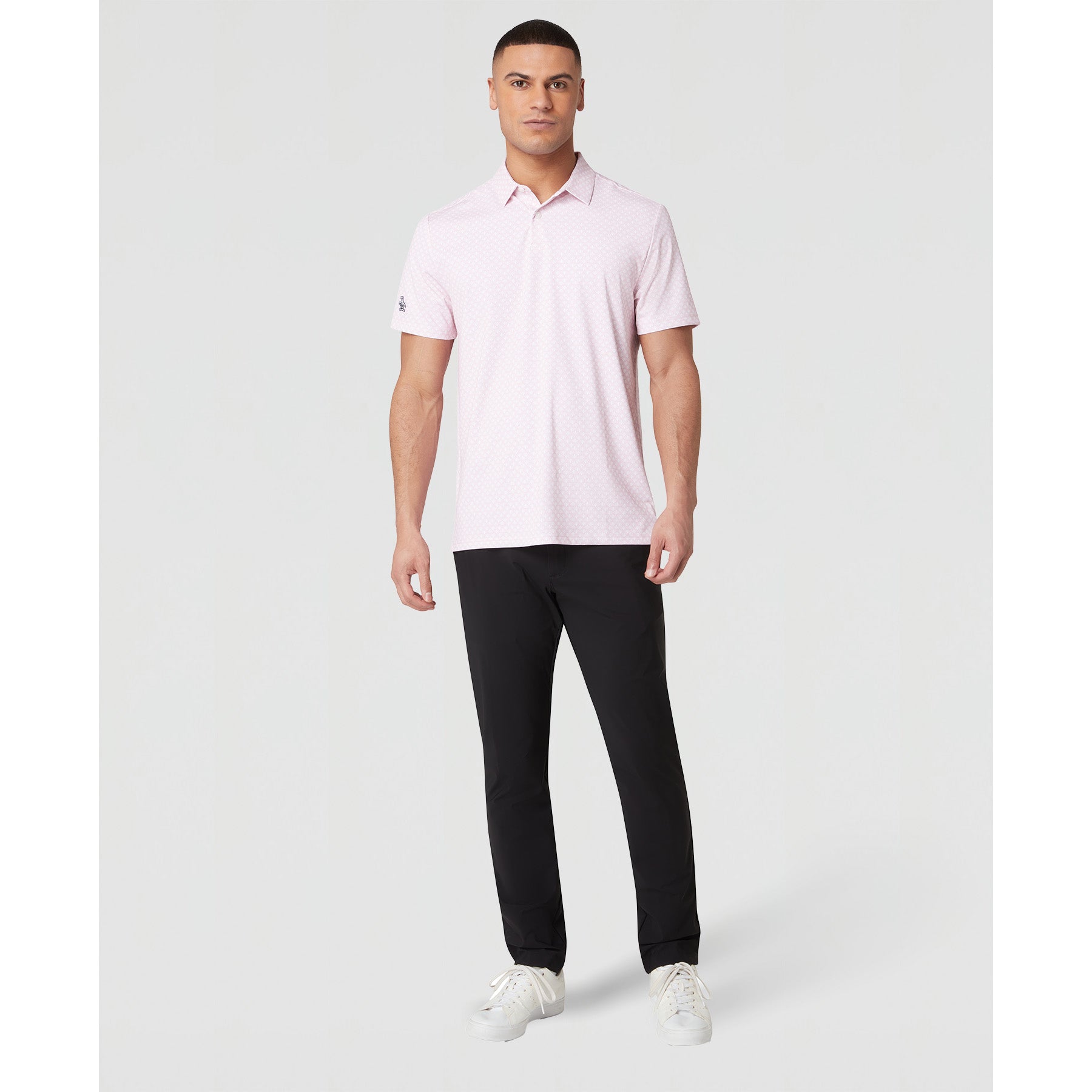 Original Penguin Retro Geo Print Golf Polo Shirt In Charm Pink(Retro Geo Print Golf Polo Shirt Pink Ogksc0e6gg 689)