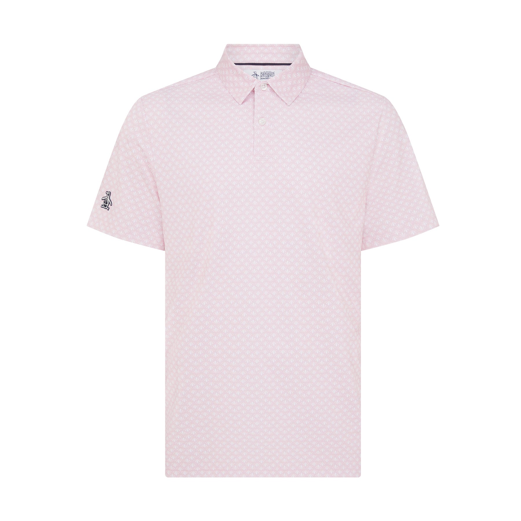 Original Penguin Retro Geo Print Golf Polo Shirt In Charm Pink(Retro Geo Print Golf Polo Shirt Pink Ogksc0e6gg 689)