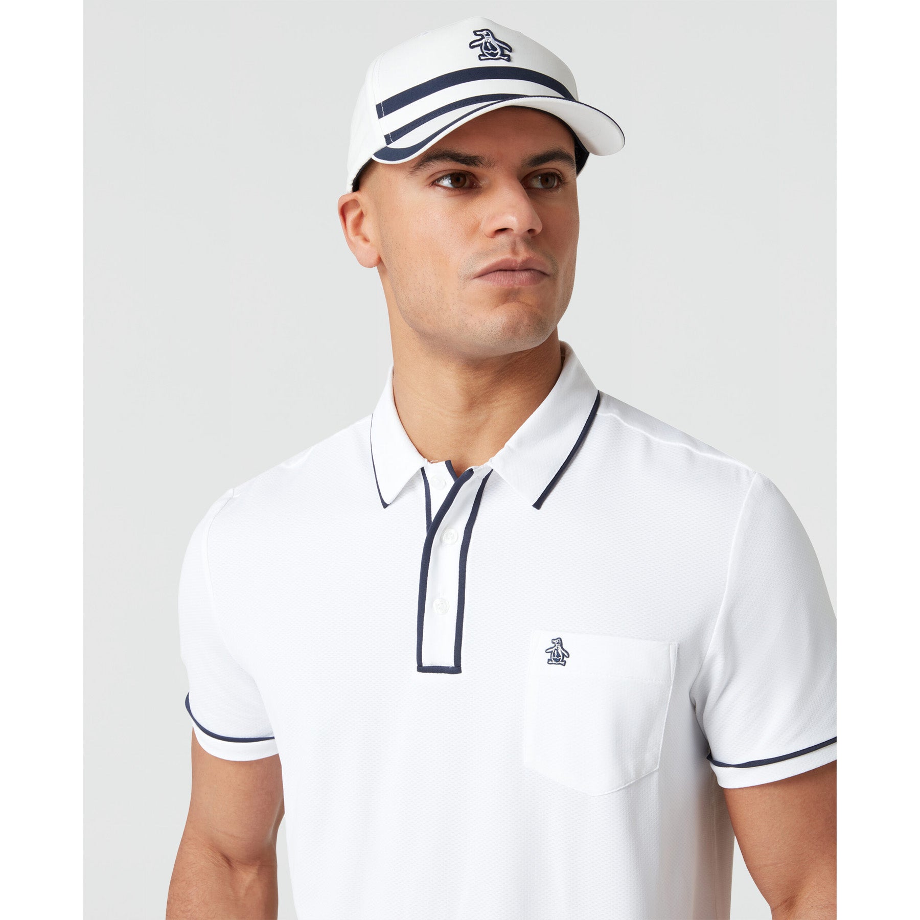 Original Penguin Technical Earl Short Sleeve Golf Polo Shirt In Bright White(Technical Earl Golf Polo White Ogkse002gg 118)