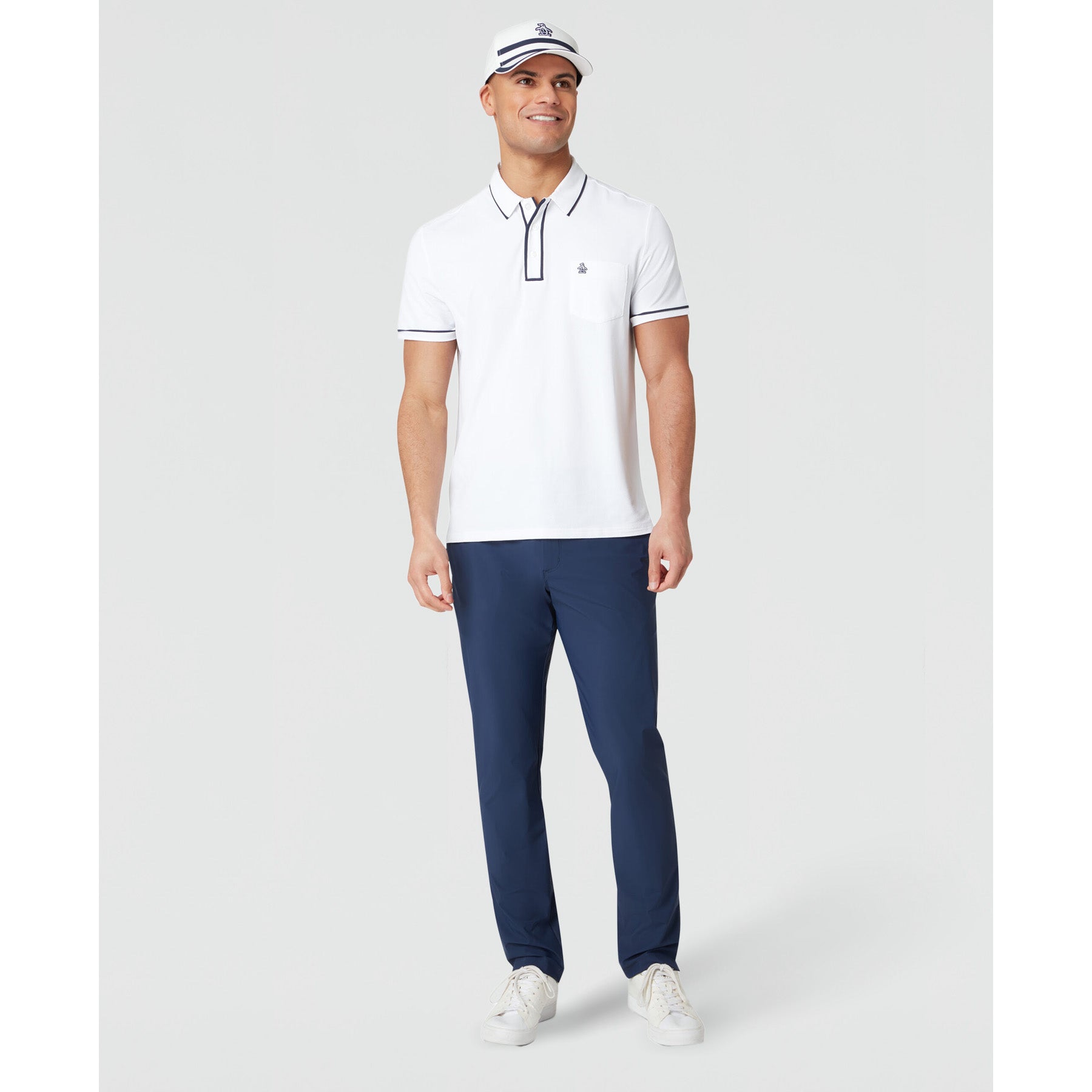 Original Penguin Technical Earl Short Sleeve Golf Polo Shirt In Bright White(Technical Earl Golf Polo White Ogkse002gg 118)
