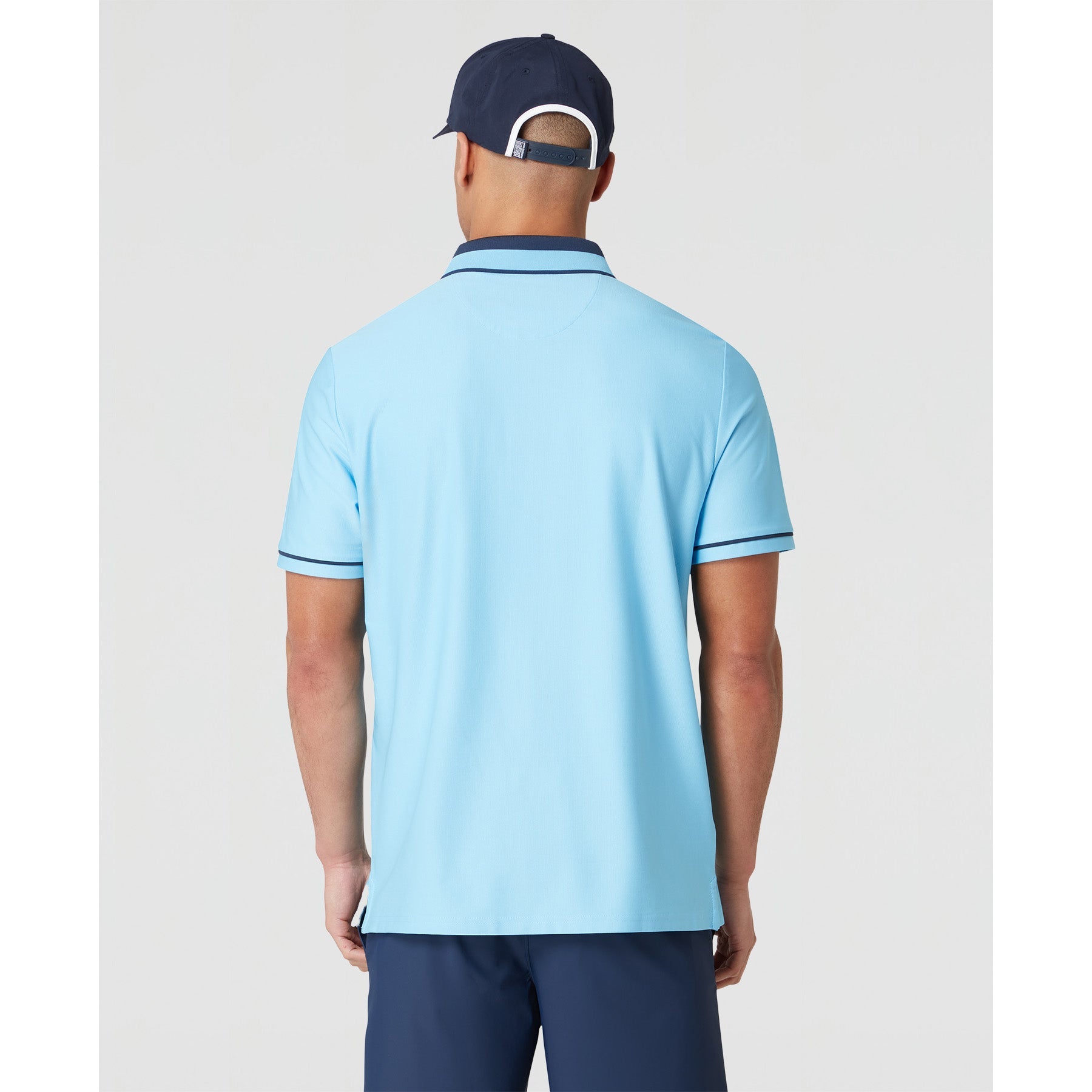Original Penguin Ribbed Earl Blocked Golf Polo Shirt In Blue Grotto(Ribbed Earl Blocked Golf Polo Shirt Blue Ogksf016gg 457)
