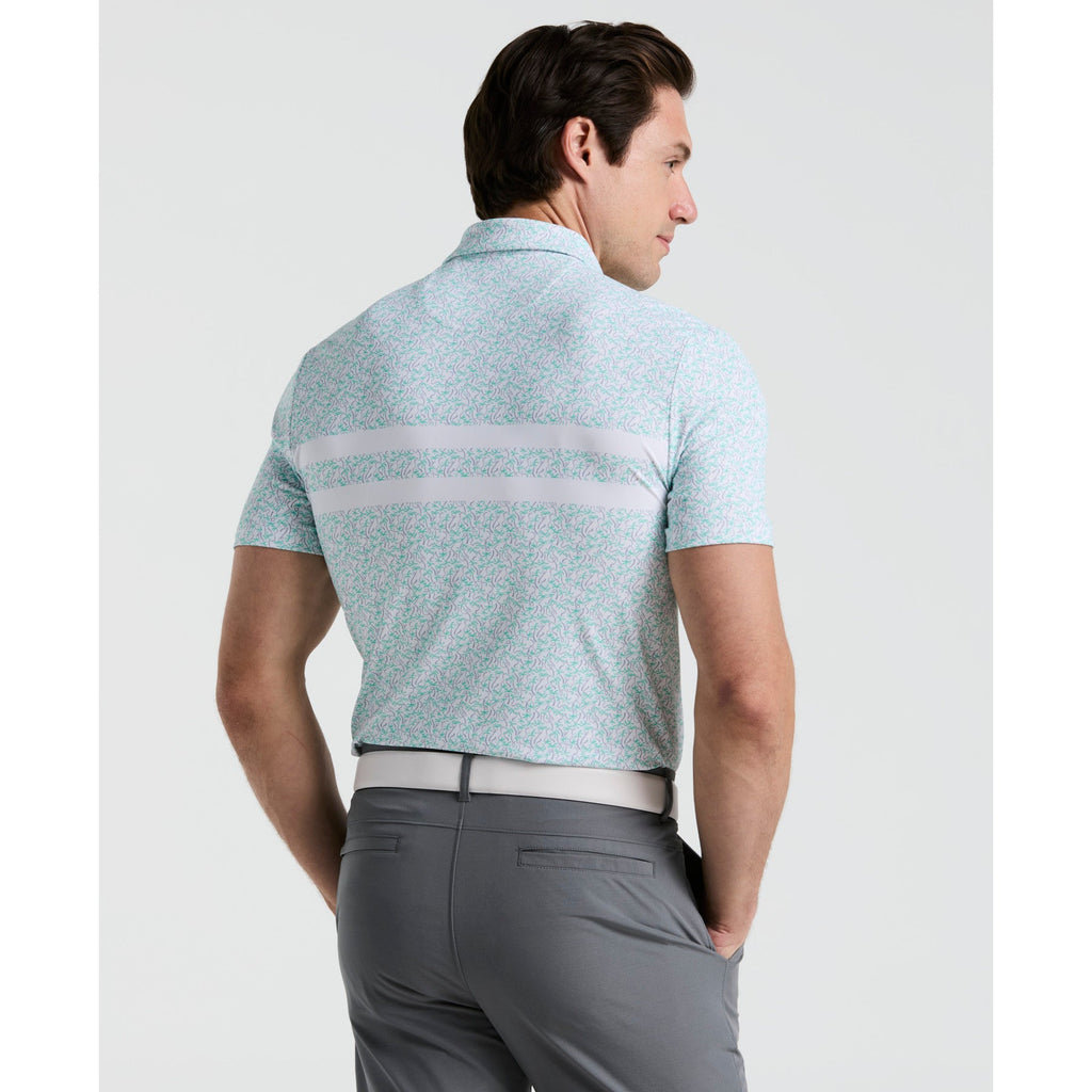 Original Penguin Engineered Novelty Stripe Printed Golf Polo Shirt In Bright White(Engineered Novelty Stripe Printed Golf Polo Shirt White Ogksf019gg 118)