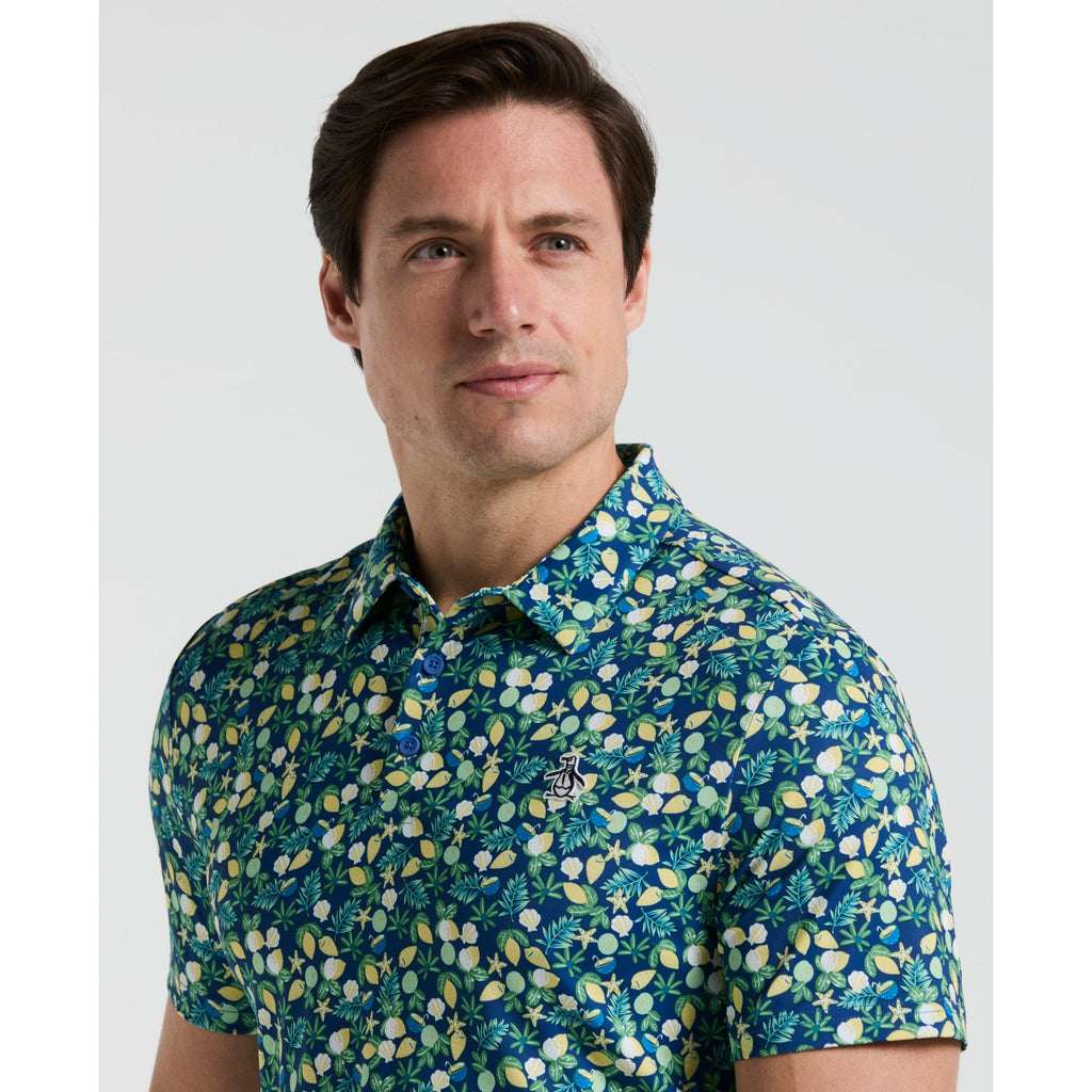 Original Penguin Pete's Coconut Caddy Golf Polo Shirt In Galaxy Blue(Petes Coconut Caddy Golf Polo Shirt Blue Ogksf022gg 401)