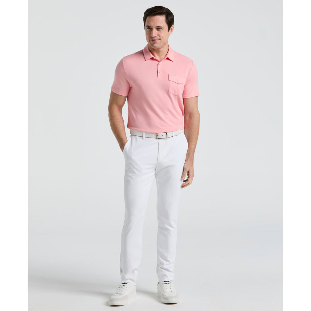 Original Penguin Pete's Fine Line Golf Polo Shirt In Murex Shell(Petes Fine Line Golf Polo Shirt Pink Ogksf024gg 680)