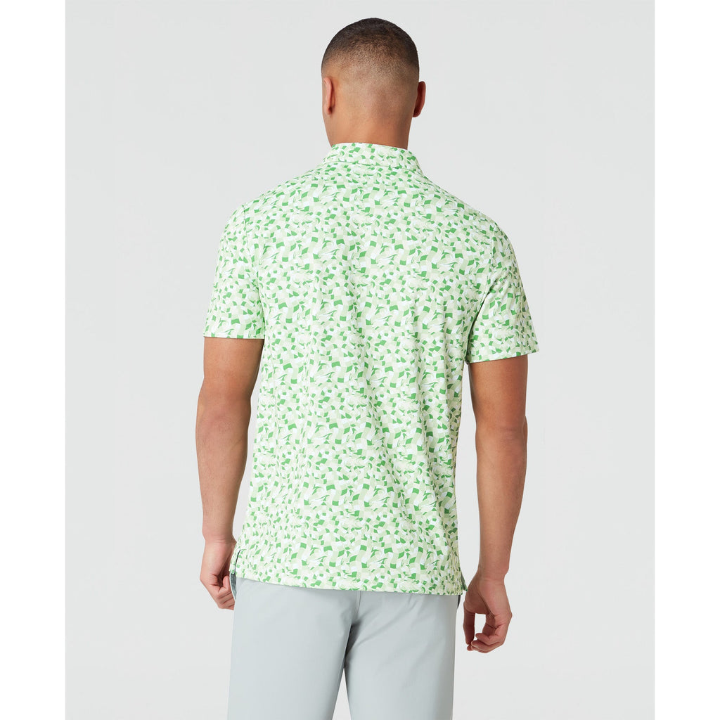 Original Penguin All Over Print Underwater Mosaic Golf Polo Shirt In Sprucestone(All Over Print Underwater Mosaic Golf Polo Shirt Green Ogksf027gg 338)