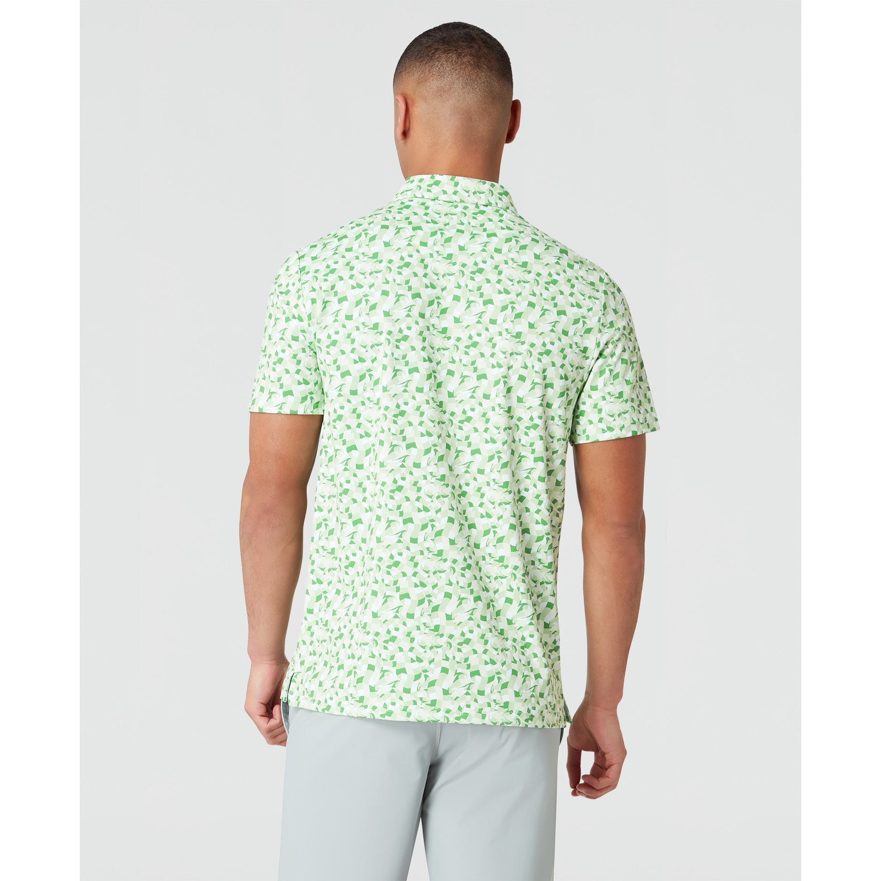 Original Penguin All Over Print Underwater Mosaic Golf Polo Shirt In Sprucestone(All Over Print Underwater Mosaic Golf Polo Shirt Green Ogksf027gg 338)