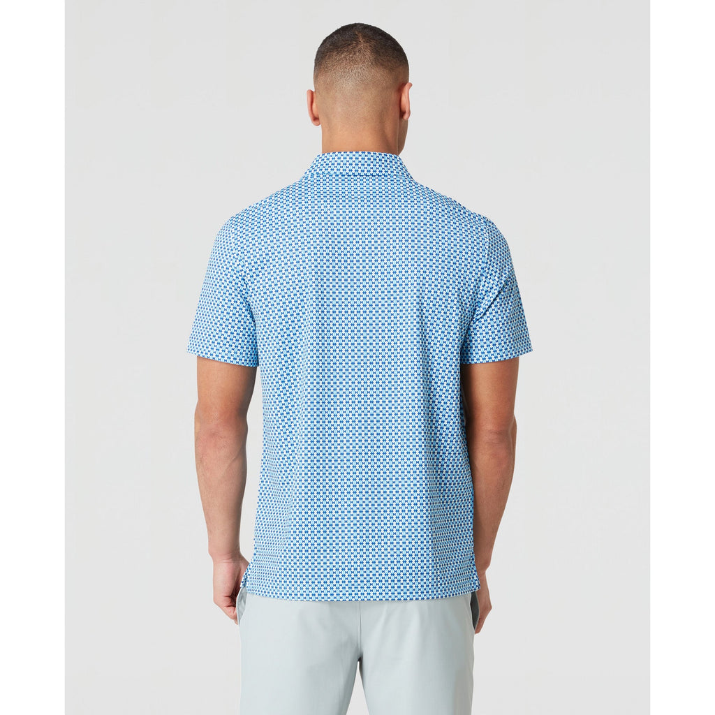 Original Penguin All Over Pete's Bowtie Micro Print Golf Polo Shirt In Blue Grotto(All Over Petes Bowtie Micro Print Golf Polo Shirt Blue Ogksf031gg 457)