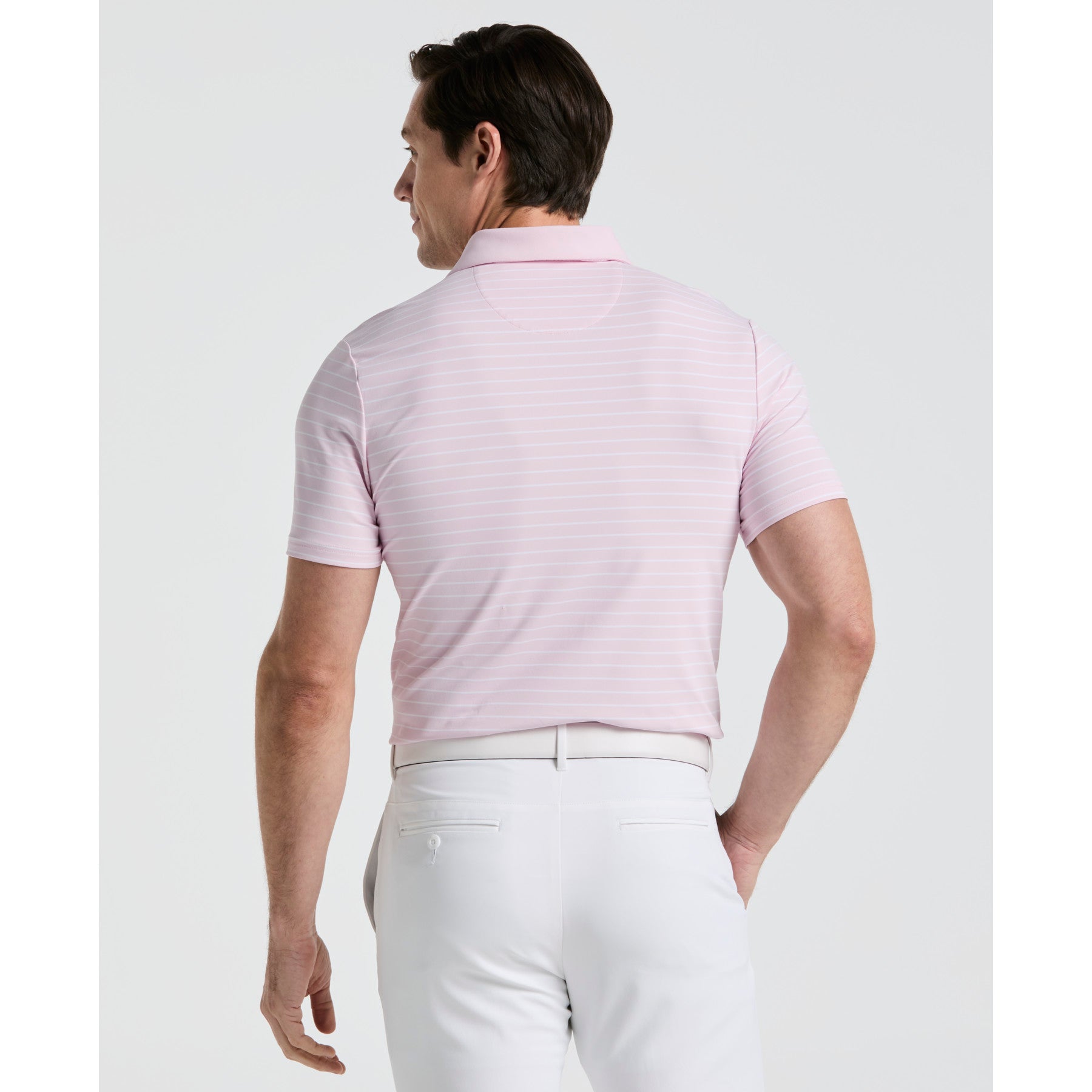 Original Penguin The Heritage Stripe Golf Polo Shirt In Charm Pink(The Heritage Stripe Golf Polo Shirt Pink Ogksf043gg 689)