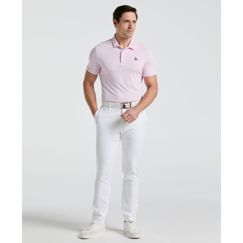 Original Penguin The Heritage Stripe Golf Polo Shirt In Charm Pink(The Heritage Stripe Golf Polo Shirt Pink Ogksf043gg 689)