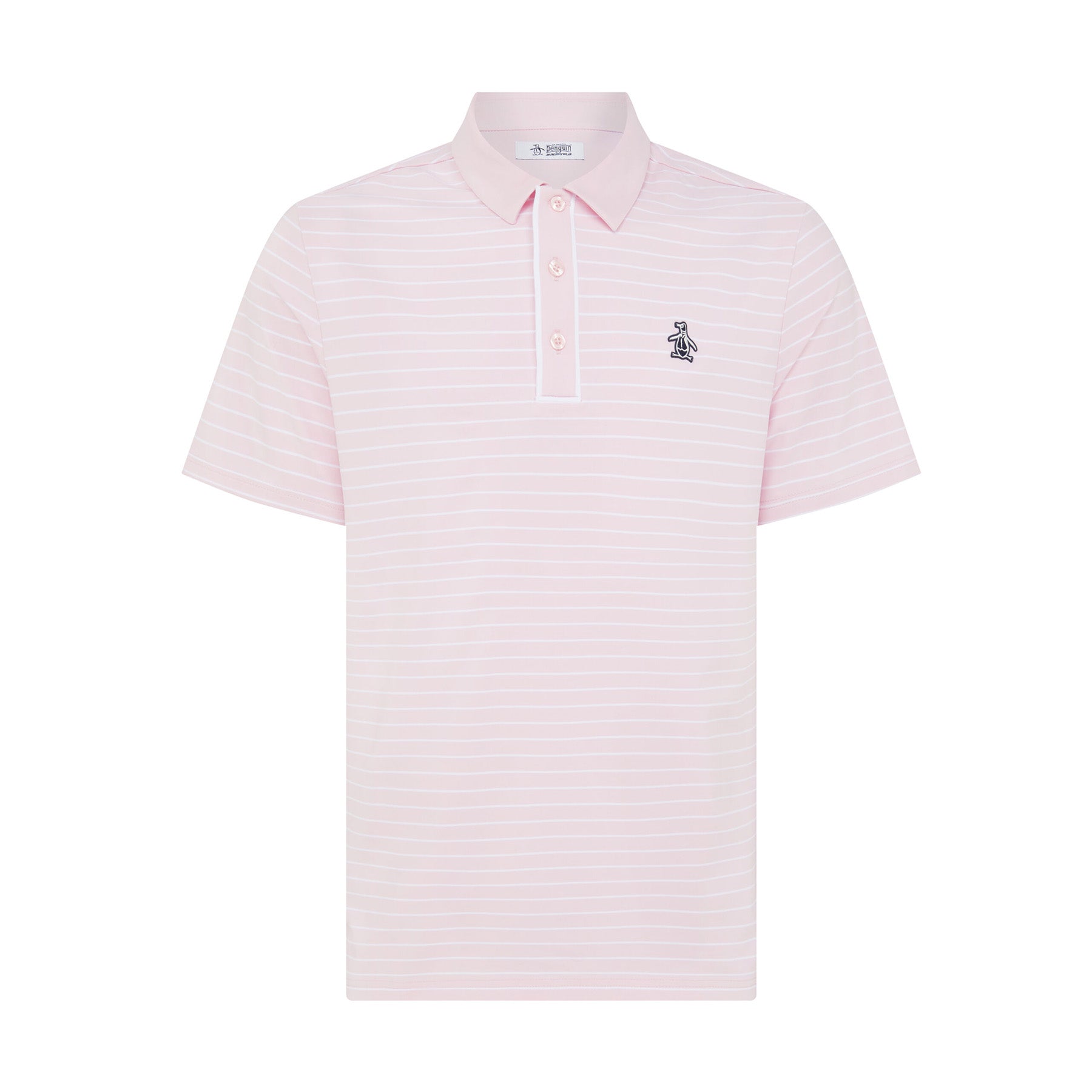 Original Penguin The Heritage Stripe Golf Polo Shirt In Charm Pink(The Heritage Stripe Golf Polo Shirt Pink Ogksf043gg 689)