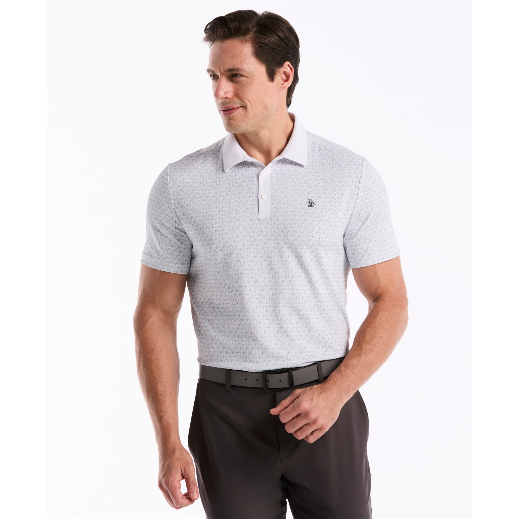 Original Penguin Pete's Tee Time Golf Polo In Bright White(Petes Tee Time Golf Polo Shirt White Ogksf045gg 118)