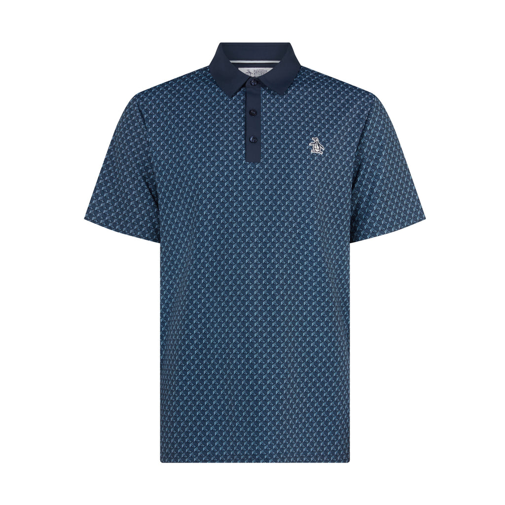 Original Penguin Pete's Tee Time Golf Polo In Black Iris(Petes Tee Time Golf Polo Shirt Blue Ogksf045gg 417)