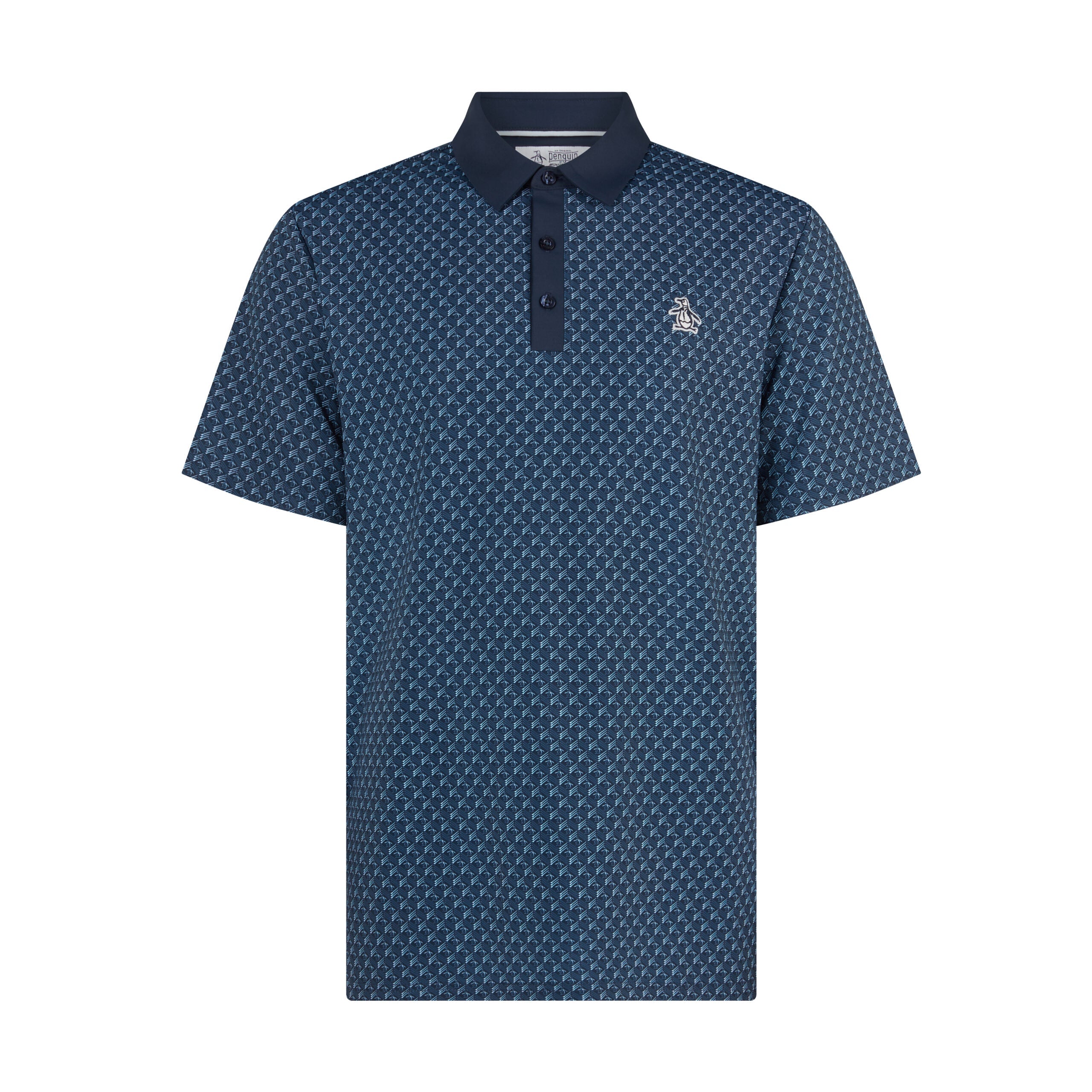 Original Penguin Pete's Tee Time Golf Polo In Black Iris(Petes Tee Time Golf Polo Shirt Blue Ogksf045gg 417)