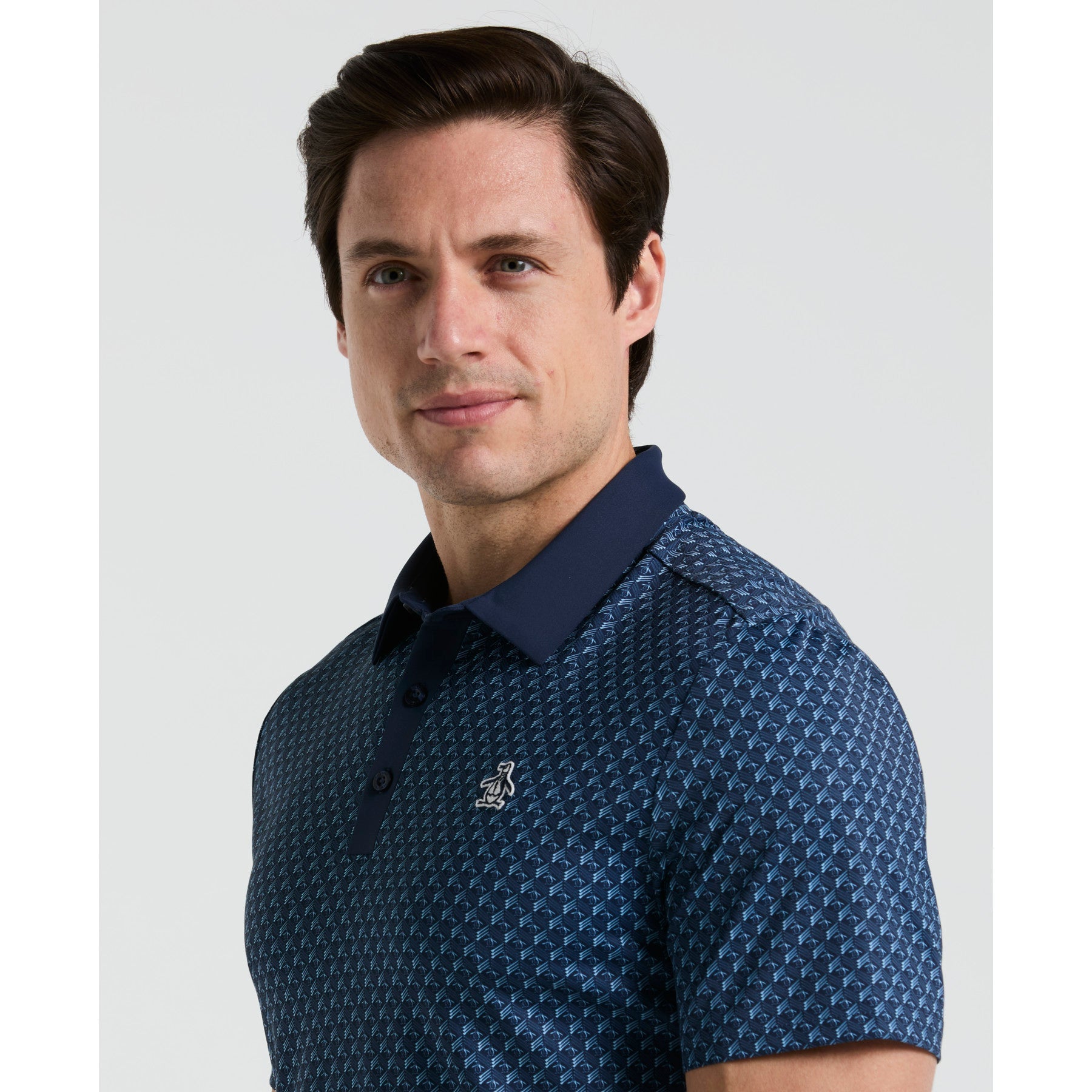 Original Penguin Pete's Tee Time Golf Polo In Black Iris(Petes Tee Time Golf Polo Shirt Blue Ogksf045gg 417)