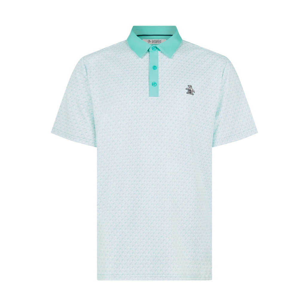 Original Penguin Pete's Tee Time Golf Polo In Pool Blue(Petes Tee Time Golf Polo Shirt Blue Ogksf045gg 445)