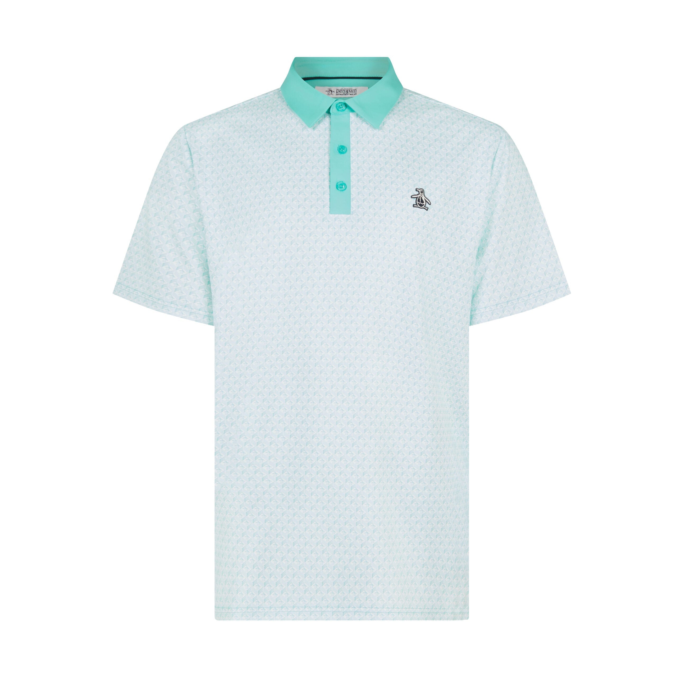Original Penguin Pete's Tee Time Golf Polo In Pool Blue(Petes Tee Time Golf Polo Shirt Blue Ogksf045gg 445)