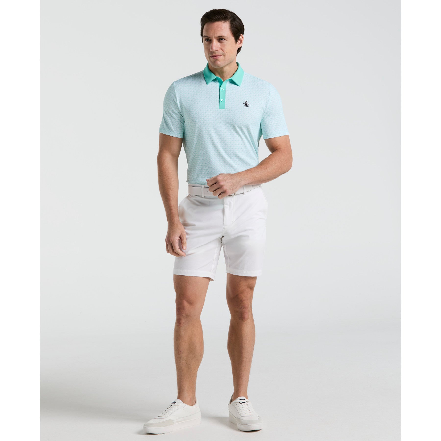Original Penguin Pete's Tee Time Golf Polo In Pool Blue(Petes Tee Time Golf Polo Shirt Blue Ogksf045gg 445)