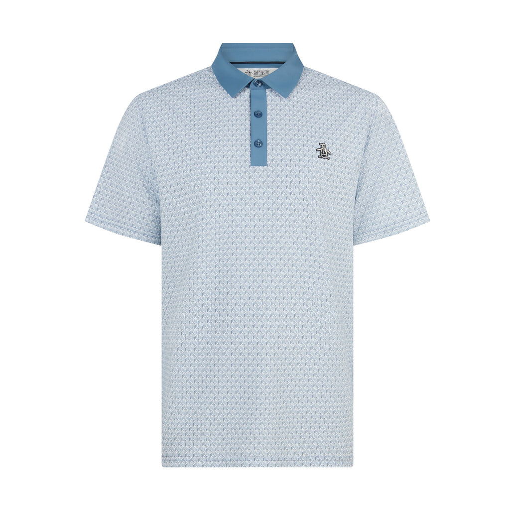 Original Penguin Pete's Tee Time Golf Polo In Quiet Harbour(Petes Tee Time Golf Polo Shirt Blue Ogksf045gg 453)