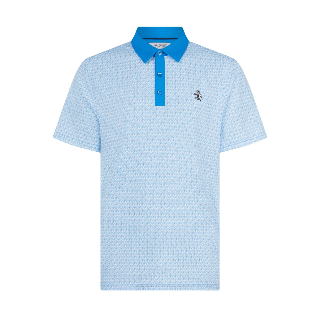 Original Penguin Pete's Tee Time Golf Polo In French Blue(Petes Tee Time Golf Polo Shirt Blue Ogksf045gg 478)