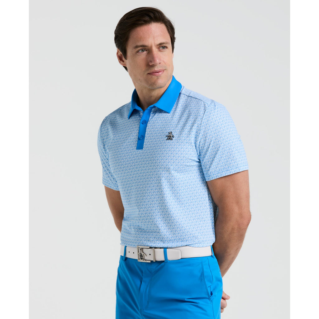 Original Penguin Pete's Tee Time Golf Polo In French Blue(Petes Tee Time Golf Polo Shirt Blue Ogksf045gg 478)