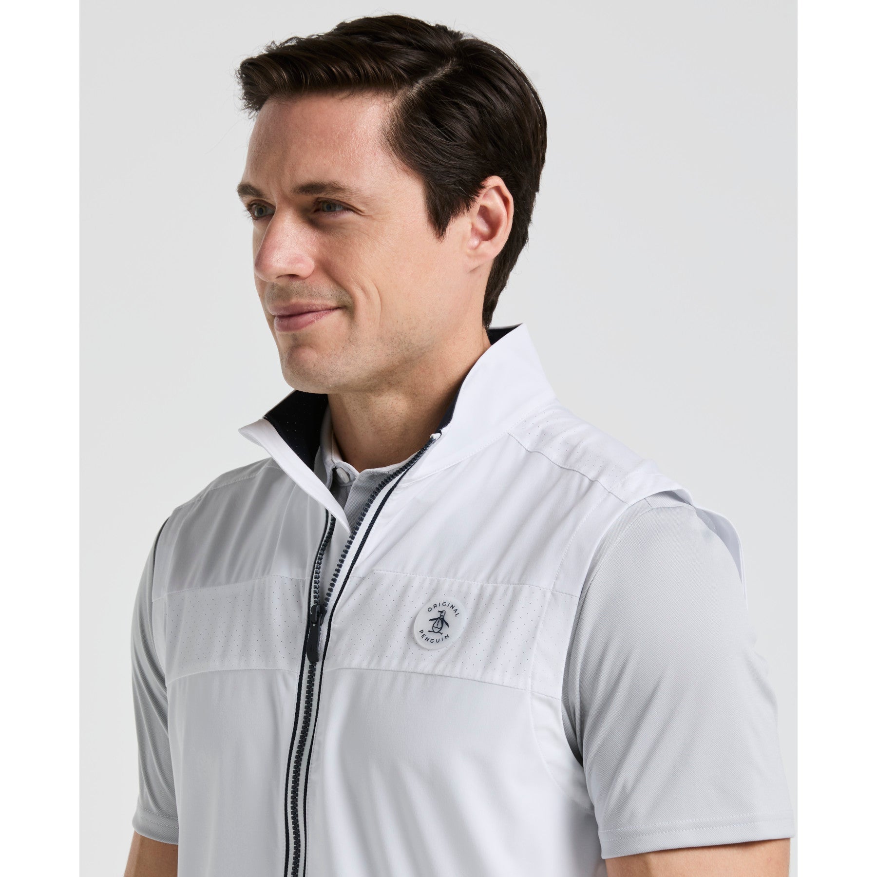 Original Penguin Heritage Lightweight Packable Golf Gilet In Bright White(Heritage Lightweight Packable Golf Gilet White Ogvsf010gg 118)