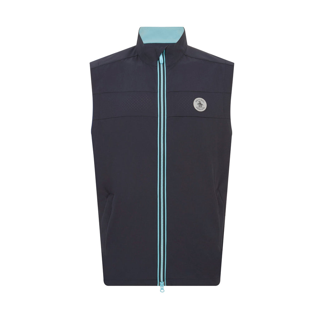 Original Penguin Heritage Lightweight Packable Golf Gilet In Black Iris(Heritage Lightweight Packable Golf Gilet Blue Ogvsf010gg 417)