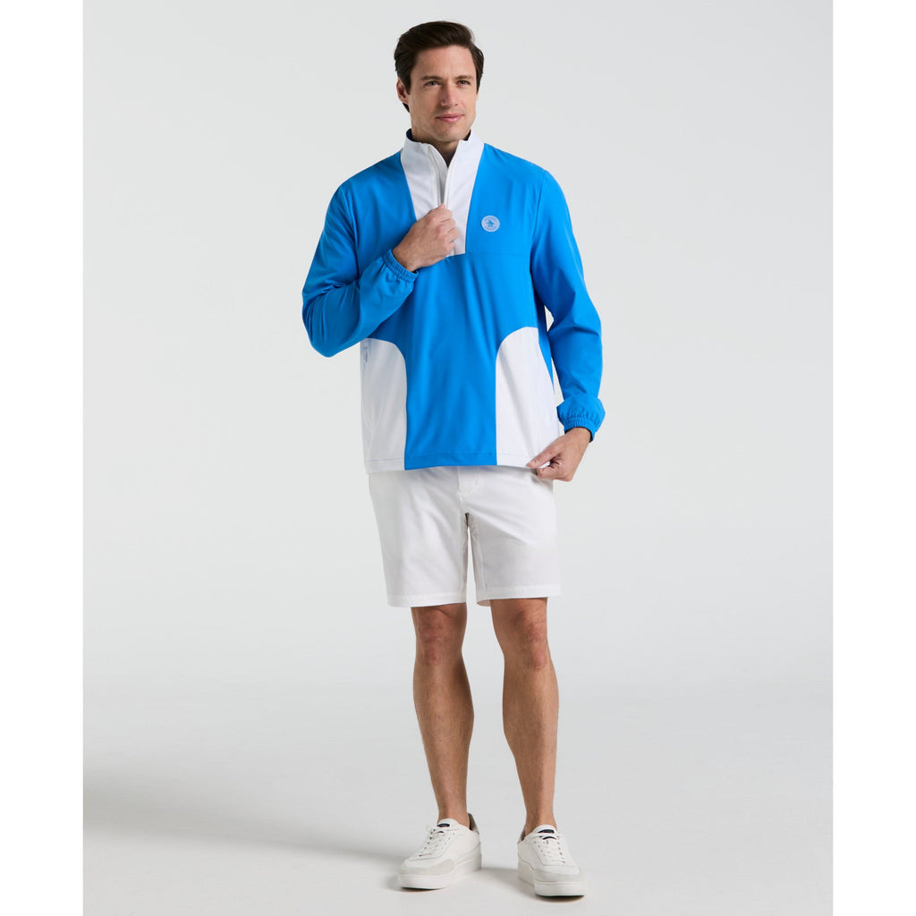 Original Penguin Lightweight 1/4 Zip Colour Block Golf Pullover In French Blue(14 Zip Lightweight Color Block Layering Golf Shirt Blue Ogwsf009gg 478)